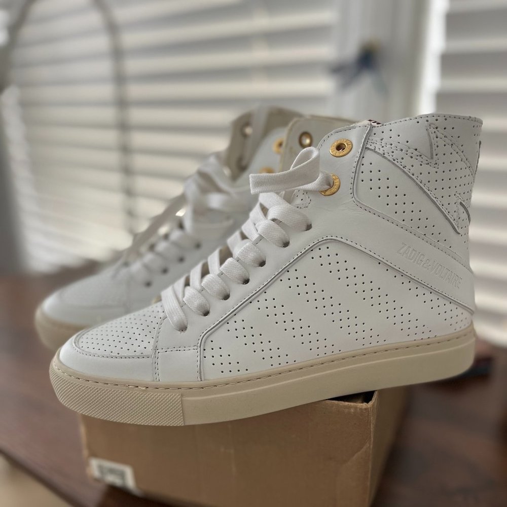 Zadig & Voltaire High Flash Punched Sneakers Size 37